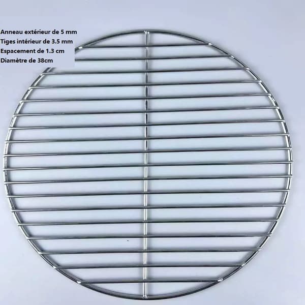 Rund grillgaller i rostfritt stål, diameter 38 cm