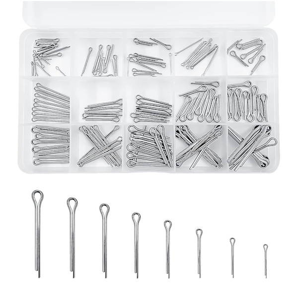 150 st Splintpinnar Sortiment, M1 M1.5 M2 M2.5 M3 Splintpinnar Assorterade, Rostfritt Stål Splintpinnar Metall Säkerhetssplint