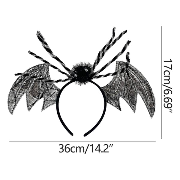 Halloween Fladdermus Spindelhuvudband Silver