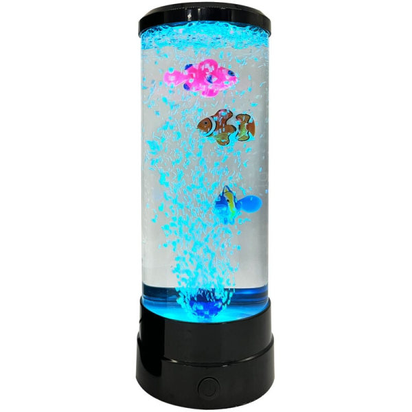 Lava Lampa Fantasy Nattlampa och 3 Fiskar Manetlampa LED Aquarium Lava Nattlampa med USB Barn Vuxna Hem Sovrum Kontor Dekorativ present