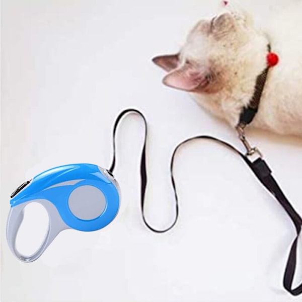 Retractable koiran taluttimet, 5 m, sopii pienille, keskikokoisille ja suurille koirille, sopii enintään 25 kg:n painoisille lemmikeille, sininen