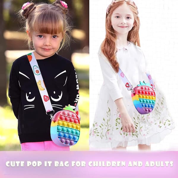 2 i 1 Push Bubble Pop It Fingertip Toy Strawberry Pop it Pack jordgubb