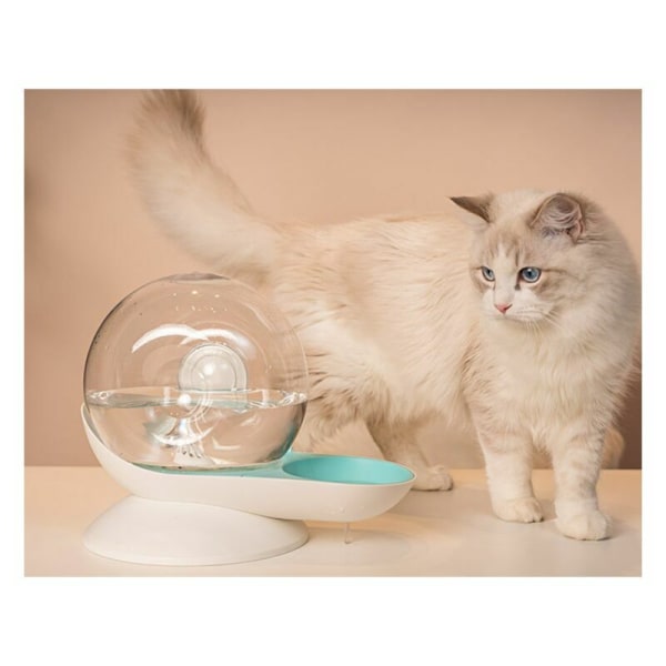Automaattinen koiran ja kissan vesilähde Etanan muotoinen painovoimainen lemmikkieläinten syöttölaite läpinäkyvä vesilähde kissoille ja koirille 2,8L sininen