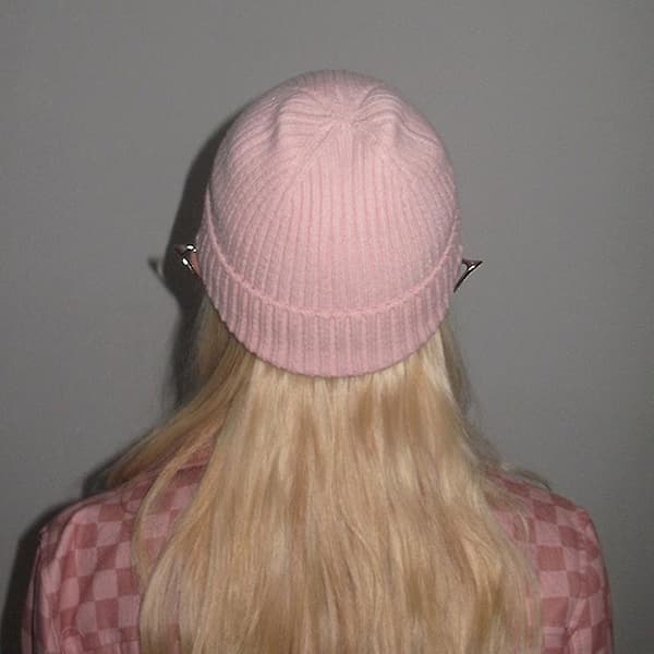 Vinterhattar Dam Herrar Fluffigt Långt Hår Cashmere Stickade Mössor