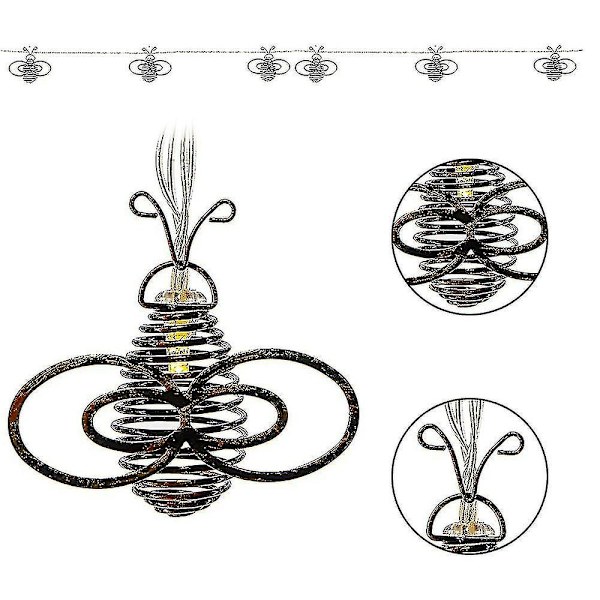 Zhongxin Solar Garden Lights, 15 Led Metal Honey Bee Fairy String Lights, Warm White Led, 2.85m/9ft, Vattentäta Utomhuslampor För Hem, Trädgård, Staket