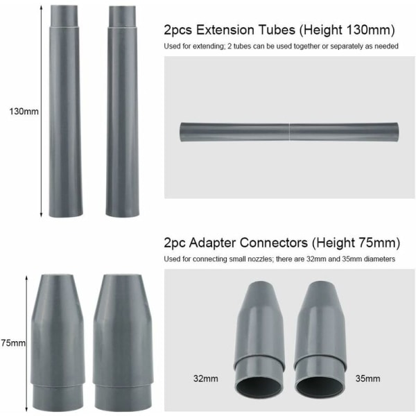 Støvsugermundstykke, børste og dyse sæt [9 stykker]