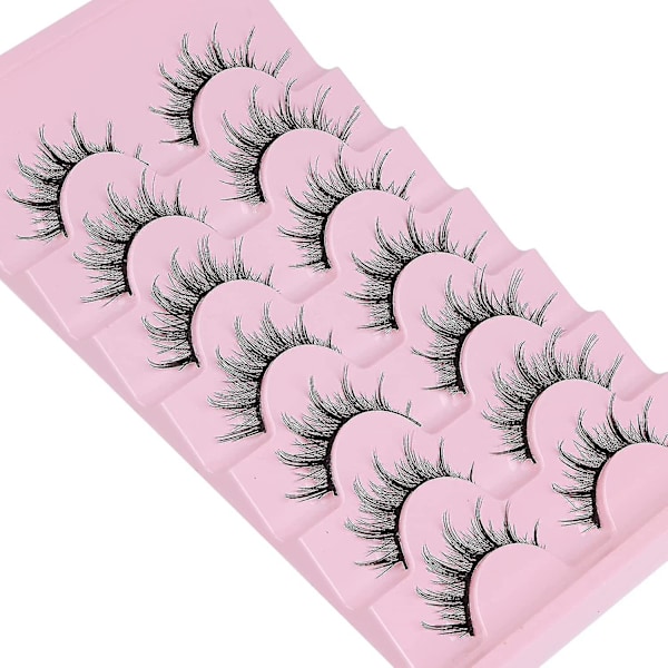 Manga Lashes Naturlig Look Anime Lashes Mink Wispy Fluffy Spiky 3d Volym Ögonfransar Pack Koreanska Japanska Asiatiska Cosplay Falska Ögonfransar Ser Ut Som Indivi