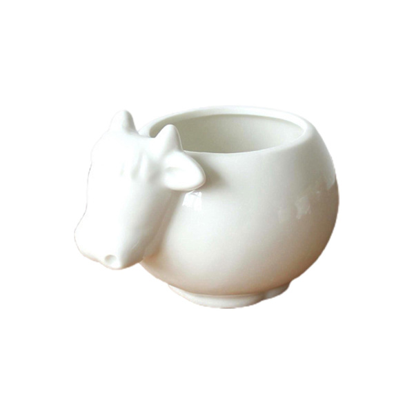 Söta djurformade keramiska blomkrukor Suckulent planter Kaktusväxt Blomkrukor（Boskap）