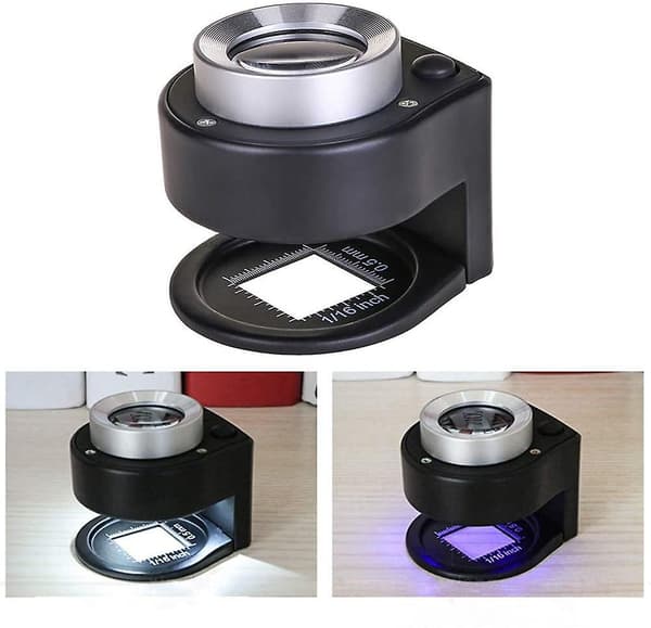 30x Linne Tester Förstoringsglas med LED UV Optisk Lins