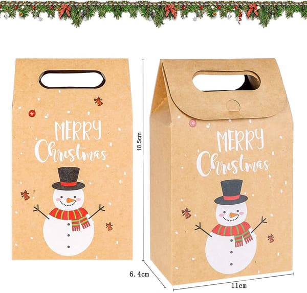 Set med 32 återanvändbara presentpåsar i kraftpapper - Presentaskar i kraftpapper för presenter, godis, kakor, perfekta för presentförpackningar
