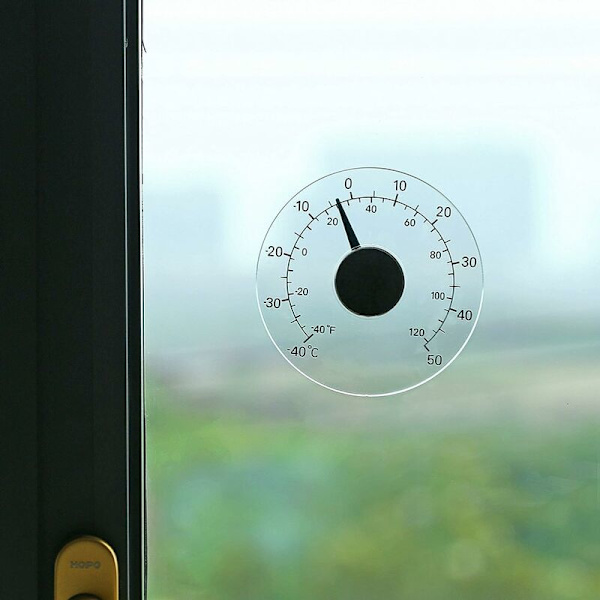 Vindue Termometer til Udendørs Indendørs, Ingen Batterier Krævet, Transparent Skive, Vejr Termometer, Præcise Aflesninger til Hjem, Kontor, Terrasse