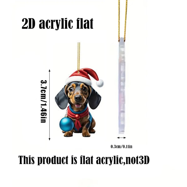 Julefrokost-nedtælling 2024 Sød Dachshund-dyr-vedhæng Hjemmedekoration Juleblindboks-M