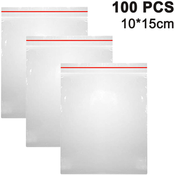 100 Pcs Thick Clear Plastic Zipper Bags Durable Resealable Zipper Bags Packaging Clothes T-Shirt Shoes Toys Zipper Bags