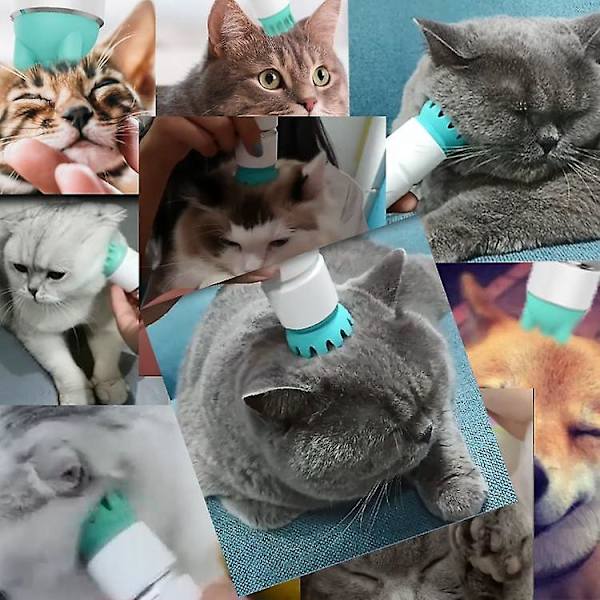 Husdjur Hund Katt Massager, Hårbotten Huvud Ben Helt Kropp Stress Avslappning Elektrisk Massager Med 3 Lägen Och 5 Massage Grepphuvuden, Muskler Mini Automatisk Massager