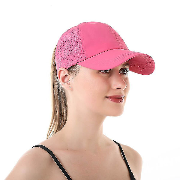 Utomhus Sport Ponny Svans Baseballkeps Andningsbar Meshkeps (Rosa Röd)
