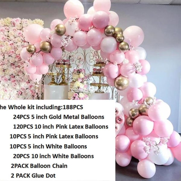 188 stycken set med ballonger Girlander för dekoration Ins