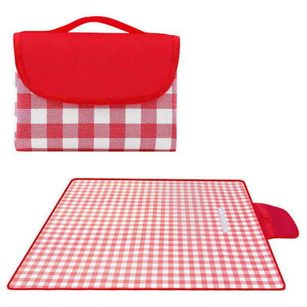Bärbar picknickfilt Extra stor utomhus sandtät vattentät hopfällbar picknick gräsmatta strand praktisk matta sand gräsresistent camping strandfilt för Tr