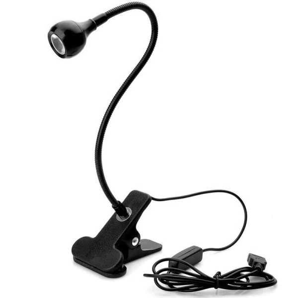 Clip on läslampa boklampa USB nattlampa för säng med 3 färglägen svagare ögonskydd perfekt för nattläsning, svart