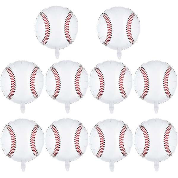 Baseball Balloner 18 tommer Folie Mylar Baseball Balloner Til Fødselsdagsfest Børnedåb Fødselsdagsfest Sportstema Fest Dekoration Forbrugsvarer (10 stk)
