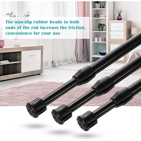 5-pack gardinstångsspänningsstång fjädergardinstång för DIY-projekt, utdragbar bredd (9,84 till 15,75 tum)