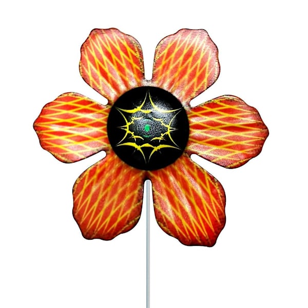 Smidesjärn Färgglada Blommor Trädgårdsstake Dekorativ Skylt Prydnad Konst Hantverk