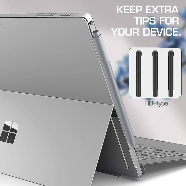 3st Stylus Penna för Microsoft Surface Pro 8/7/6/5/4/3/x, Surface Go 3/2/1, Surface Book/laptop med radergummiknapp