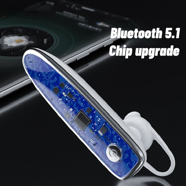 Single Ear Trådlös Bil Business Bluetooth Headset Sport Stort Batteri Super Lång Standby Bluetooth Business Headset Vit