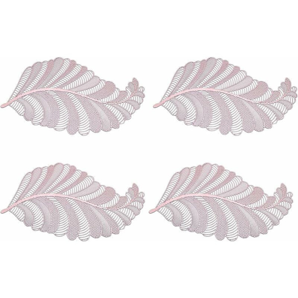 Dækkeserviet sæt, dækkeserviet, designer dækkeserviet, lavet af PVC, skridsikker, varmeisolerende, nem at rengøre, til moderne, køkken, spisebord, bryllup (4 stk.)