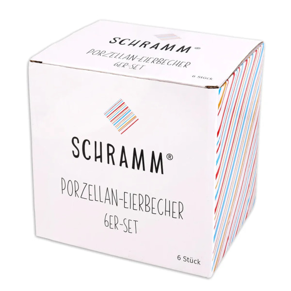 Schramm® 6 äggkoppar i porslin vit böjd äggkoppshållare med hylla äggställ