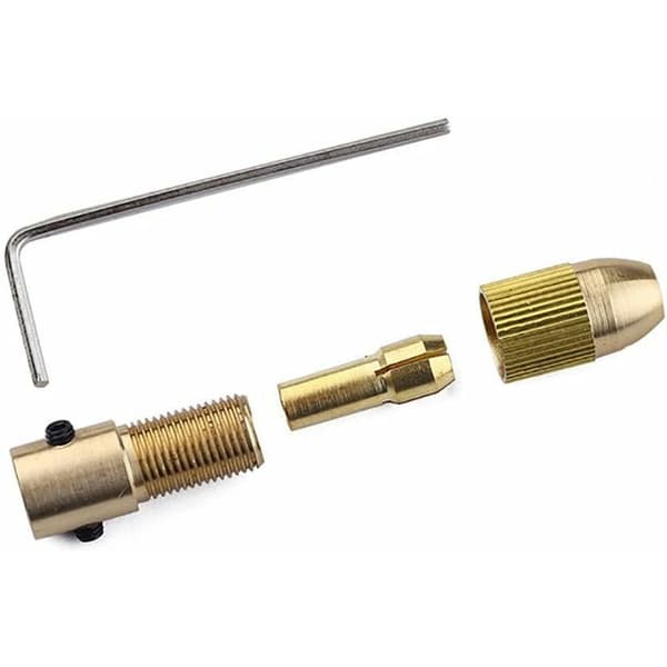 14 stk. mini spændepatron til mini borepatron messing sæt spændepatron til 0,5-3 mm med unbrakonøgle (2,35 mm 3,17 mm)