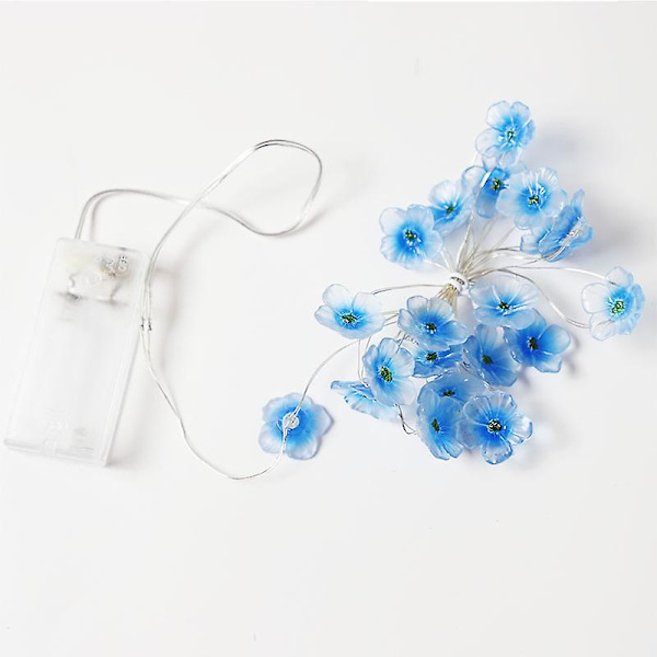 Ljus med 40 LED Körsbärsblommor Blå, Batteridriven (batterier ingår ej), för Jul, Flickrum, Sovrum, Inomhus, Utomhus, Bröllop, Alla hjärtans dag