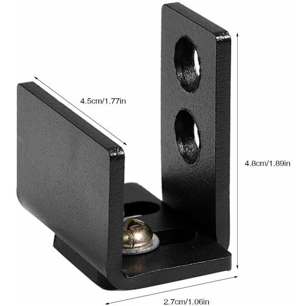 Vægmonteret hardware med sort kulstofstål skydedør til ladeport guide til heavy duty gulvguide med skruer（1stk）