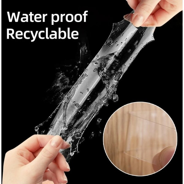 Uudelleenkäytettävä kaksipuolinen teippi läpinäkyvä PVC teippi vedenpitävä seinätarra nano läpinäkyvä kaksipuolinen teippi kotitaloustuotteet 1 kpl 60 kpl laatikko