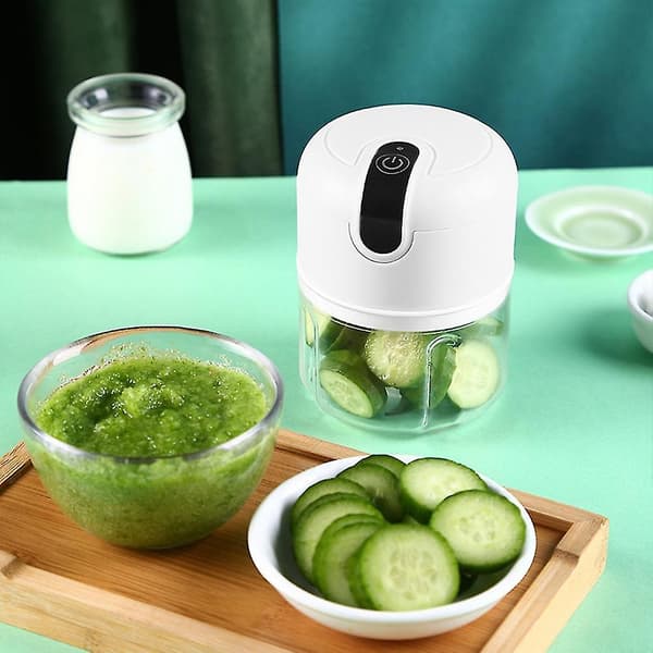 2023-100ml Mini USB Trådlös Elektrisk Vitlökskross Press Hackare-d