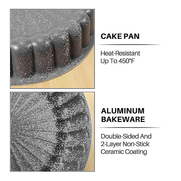 Charlotte Cake , 4-lagers non-stick beläggning, aluminium Charlotte Cake Form Quick Release Bakeware, 9