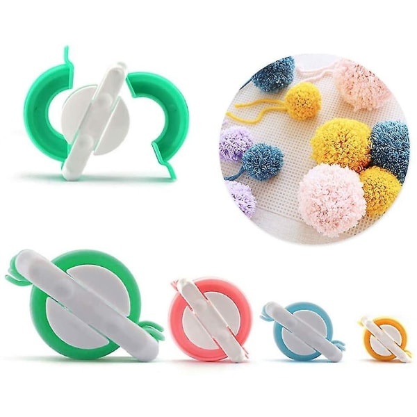 4 stycken stickade ullboll stickning hantverk verktyg set, Pompom Maker, stickning verktyg