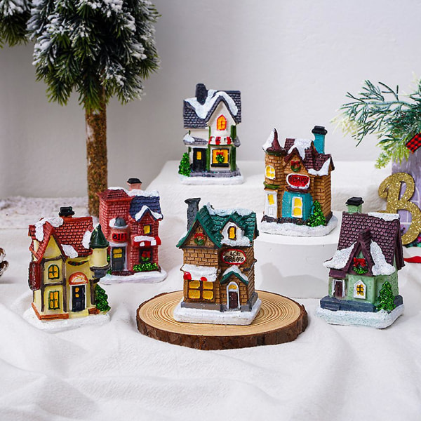 Julby med belysning - Led jullykta, dekoration av amerikanska ljusslingor, batteridrivet julhantverk
