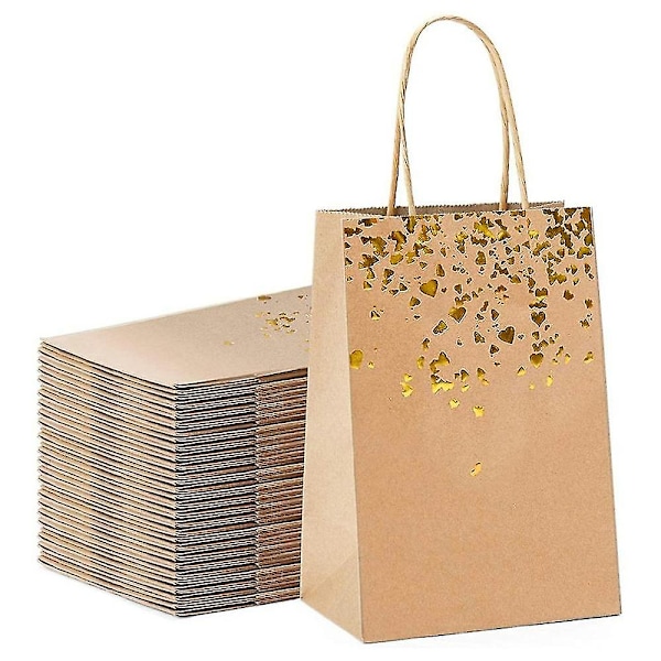 10 st Kraftpapperspåsar Snögubbe Jul Presentpåsar Med Handtag 15cm X8cm X21cm Cookie Förpackningspåsar Bröllopsfest Presentaskar