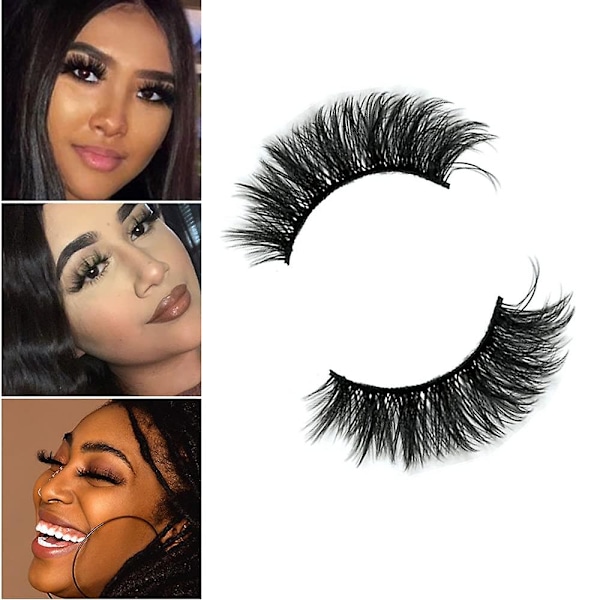 Falska ögonfransar Fluffy 6d Faux Mink Lashes 20mm Falska ögonfransar Strip Mjuka fransar