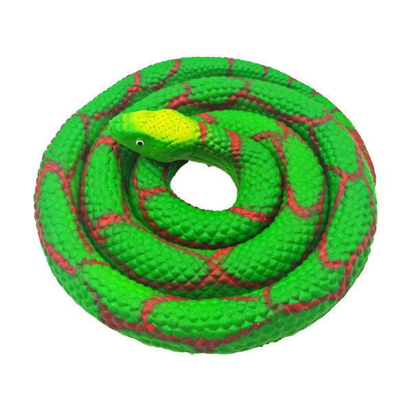 Kreativ Knepig High Toy 30in Snake Mjukt Lim Skrämmande Hel Person Gummi Djur Fake Snake Toys SGreen