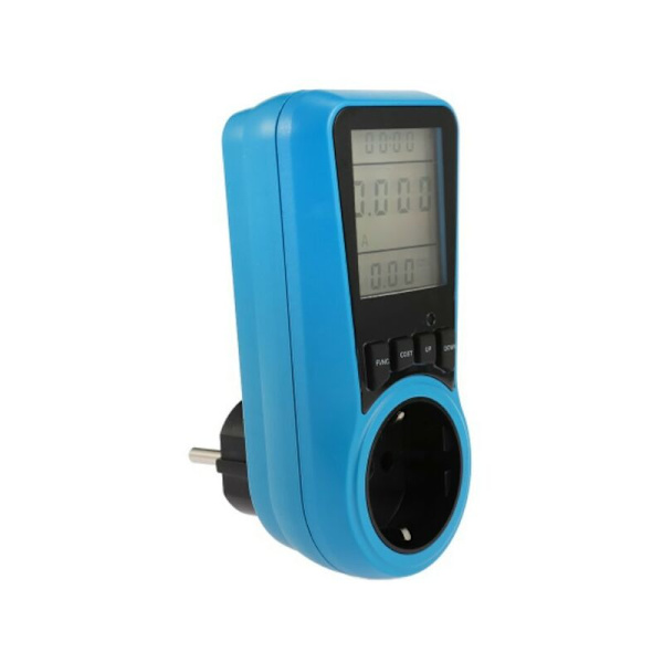 LCD display strømforbrug energimåler stik energi watt volt ampere effekt KWH forbrug analysator stik AC230V 250V EU stik