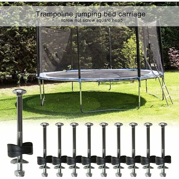 Trampolindistanser med skruvar för att fixa studsmatta - Ersättningstillbehör för Triomphe Trampolin 12-pack