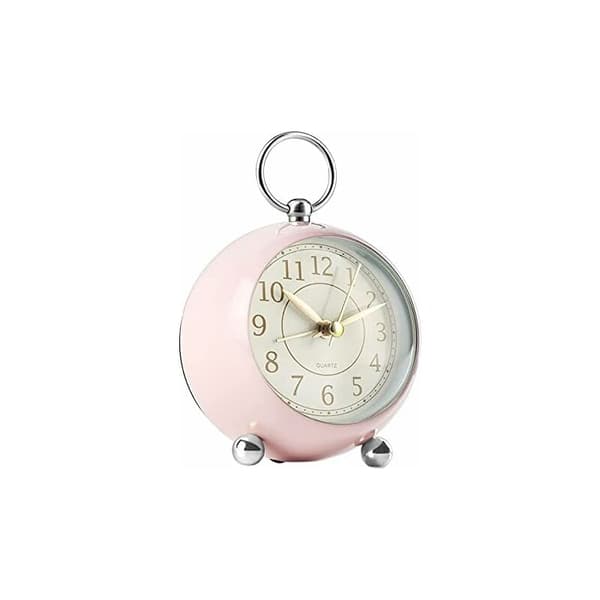 Tyst batteridriven sängklocka Tic-Tac-fri bordsur Analog väckarklocka Sovrum Retro väckarklocka