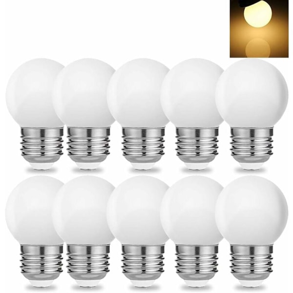 LED-lampor Golfbollsform E27 Skruvbas 1W Cool White Set om 10 [Energiklass A]