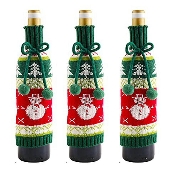 Jultomteflaskor, handgjorda tröjor för vinflaskor, juldekorationer,