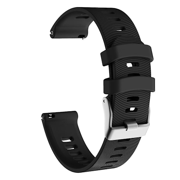 För Garmin Forerunner 245/245 Korsa Skivspänne Silikonrem Svart