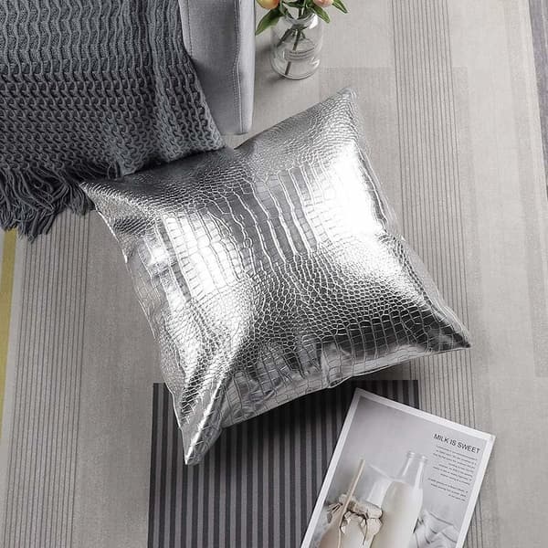 Kuddfodral Soffa Heminredning Konstläder Kuddfodral Färg Guld 45x45cm