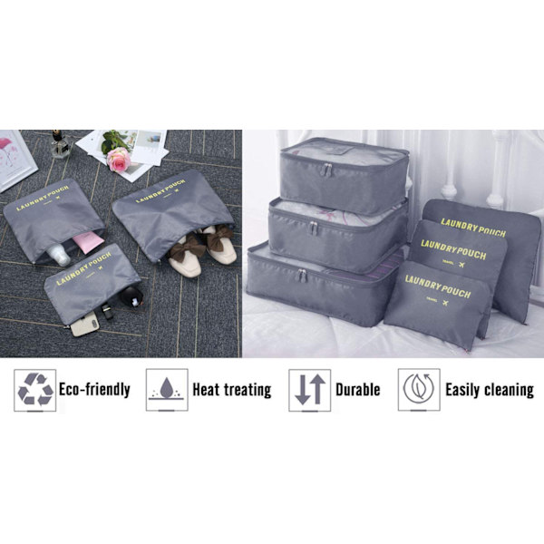 6 i 1 Resväska Organizer Set, Olika Storlekar