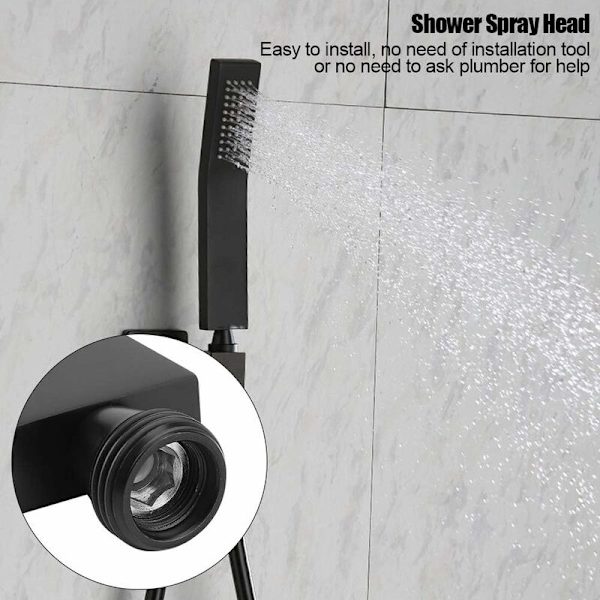 Badeværelsesspray Håndbruser med Krom Mat Sort Messing Håndbruser G1/2\" Brusehoved