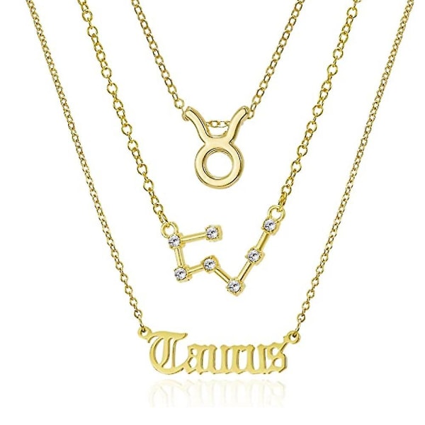 Tre halsband med symboler för stjärnorna, gammal engelska bokstäver, tolv S-26 (Taurus)